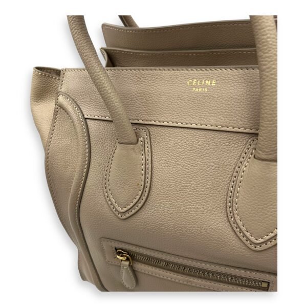 Luggage Mini Beige Top Handle Bag in Calfskin, Gold hardware - Image 21