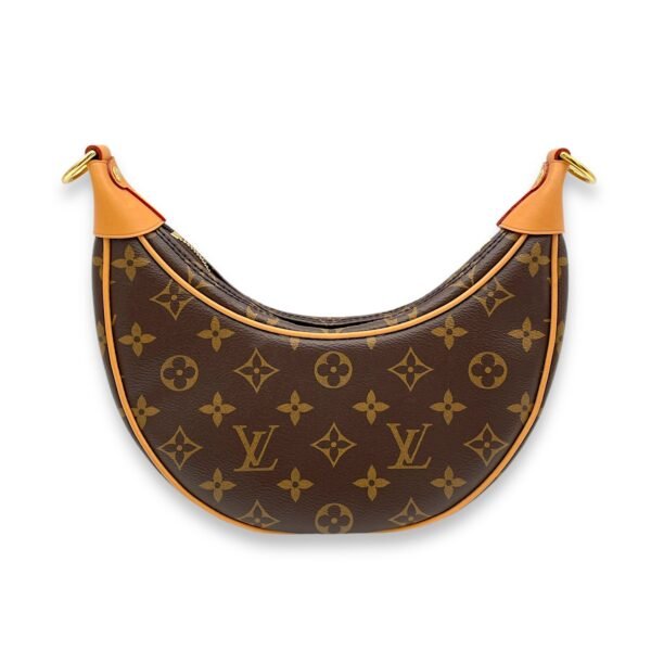 Loop Brown Shoulder Bag in Monogram Coated Canvas, Gold hardware - Image 2