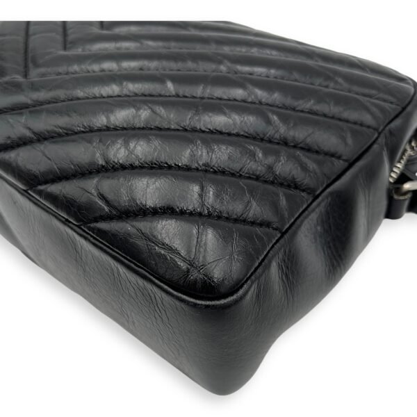 Lou Crossbody Bag Black in Calfskin, Silver hardware - Image 12