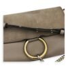 Faye Grey Crossbody Bag in Calfskin, Gold hardware - Image 11
