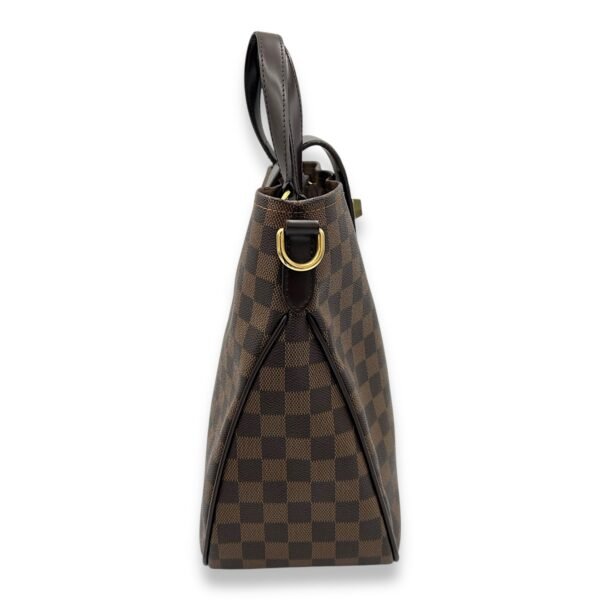 Logo Top Handle Bag Brown in Coated Canvas, Gold hardware - Image 3