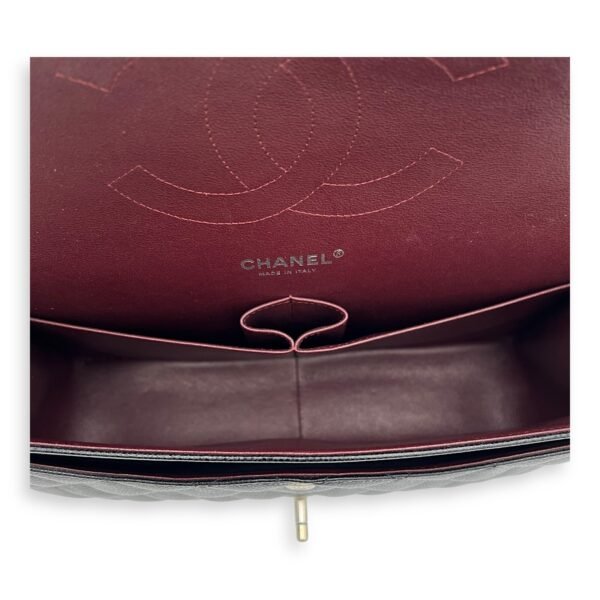 Classic Double Flap Jumbo Black Shoulder Bag in Caviar Leather, Silver hardware - Image 6