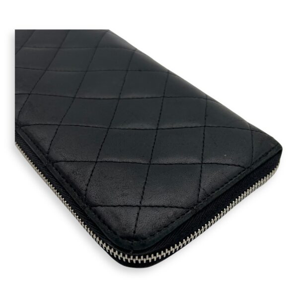 CC Long Black Wallet in Lambskin, Silver hardware - Image 15