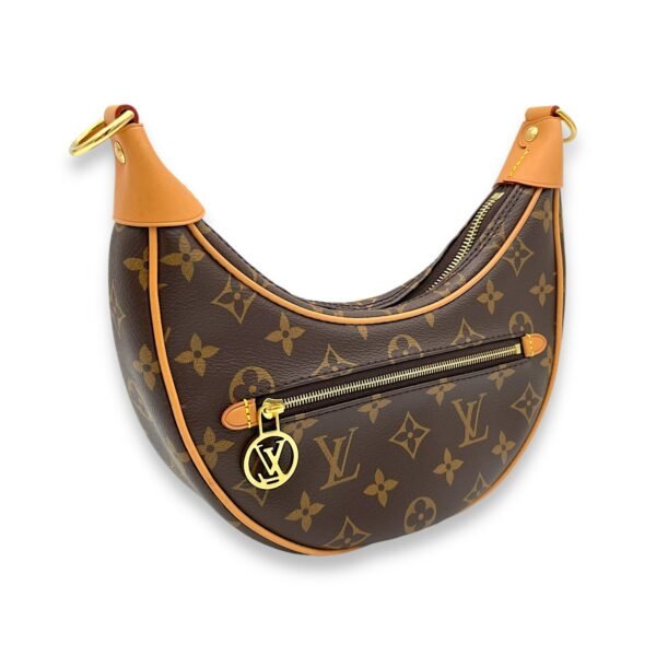 Loop Brown Shoulder Bag in Monogram Coated Canvas, Gold hardware - Image 3