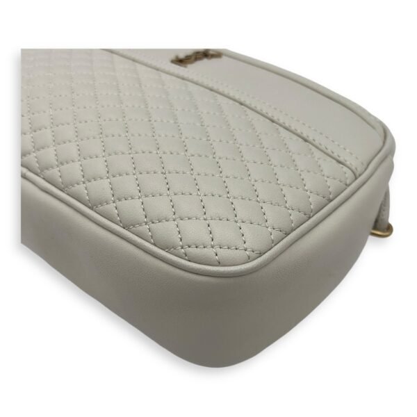 Camera Crossbody Bag White in Lambskin, Gold hardware - Image 8