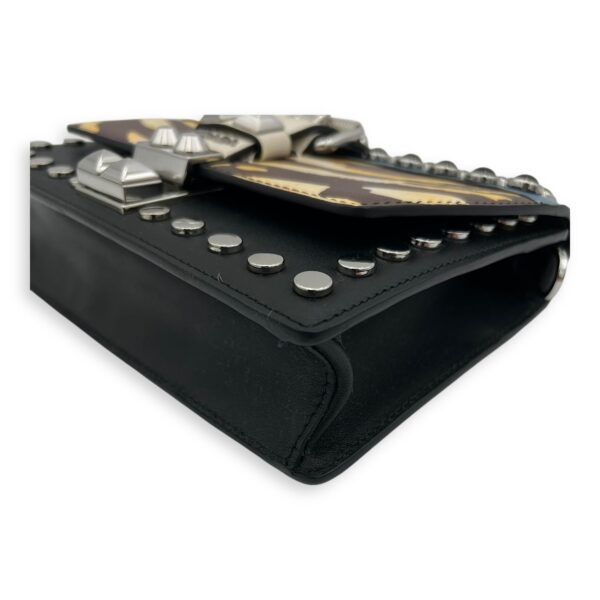 Studs Clutch Black in Calfskin, Silver hardware - Image 9