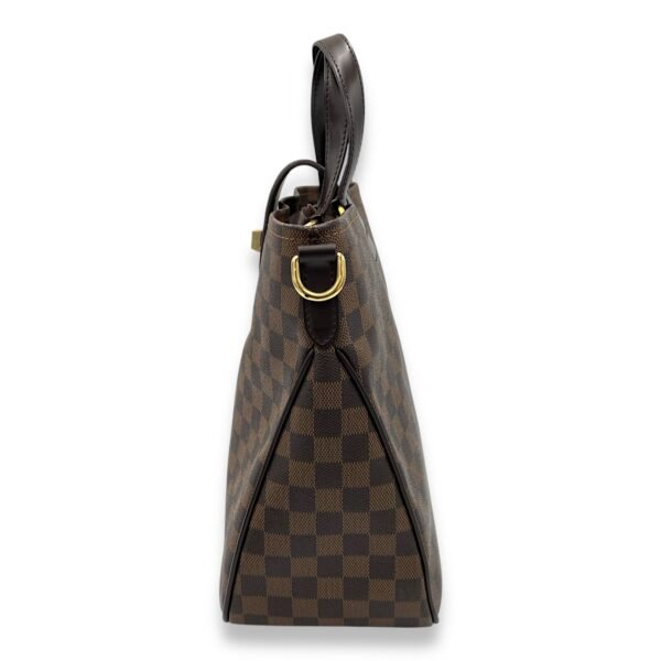 Logo Top Handle Bag Brown in Coated Canvas, Gold hardware - Image 4
