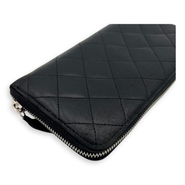 CC Long Black Wallet in Lambskin, Silver hardware - Image 14