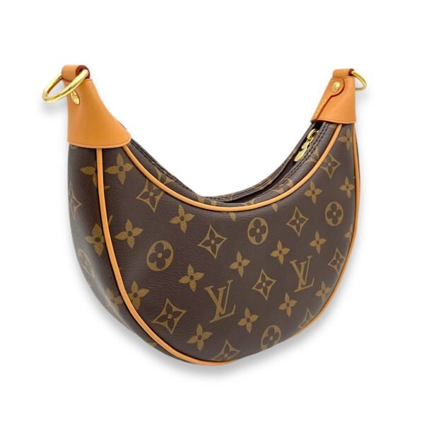 Loop Brown Shoulder Bag in Monogram Coated Canvas, Gold hardware - Image 4
