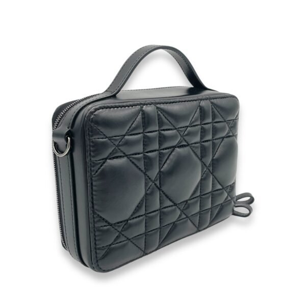 Caro Box  Crossbody Bag Black in Lambskin, Silver - Image 4