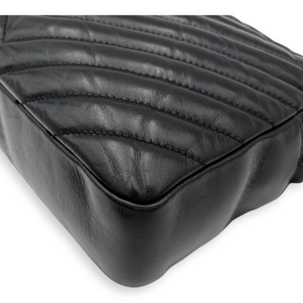 Lou Crossbody Bag Black in Calfskin, Silver hardware - Image 10