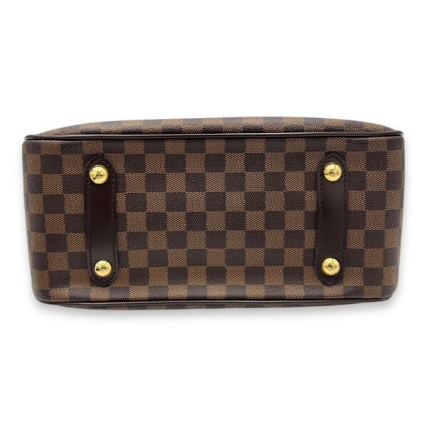 Logo Top Handle Bag Brown in Coated Canvas, Gold hardware - Image 5