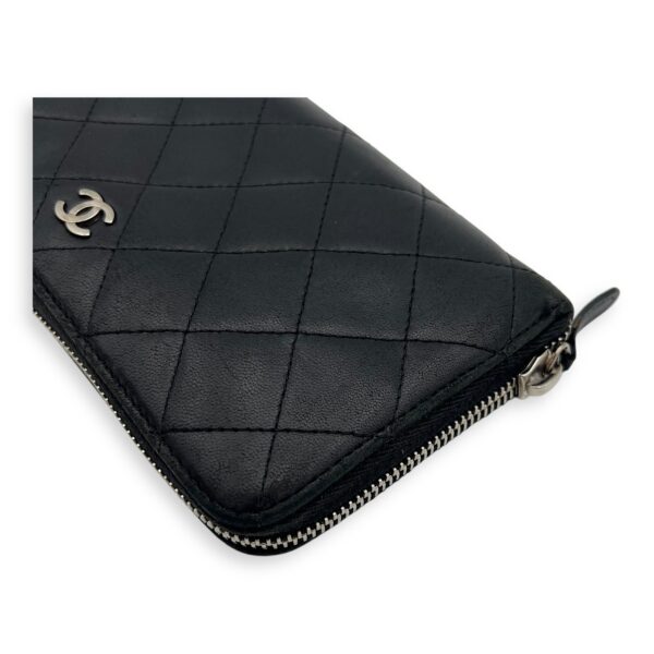 CC Long Black Wallet in Lambskin, Silver hardware - Image 13