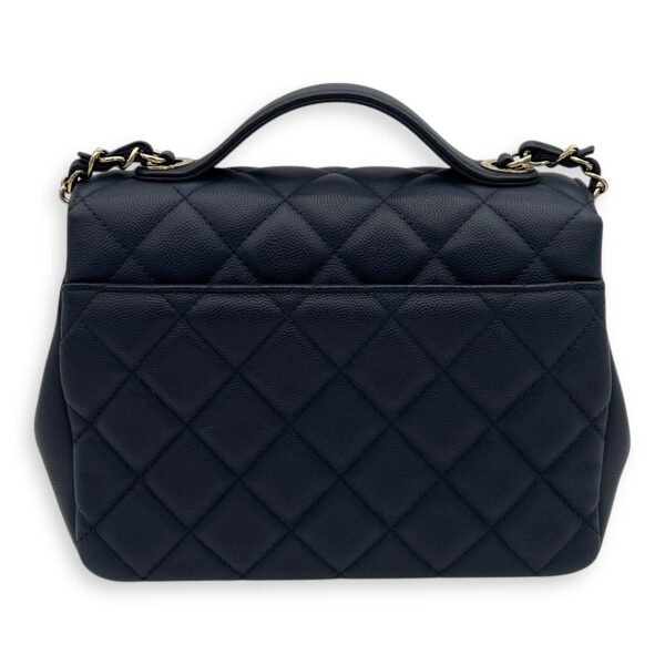 Business Affinity Top Handle Bag Blue in Caviar Leather, Light Gold hardware - Image 2