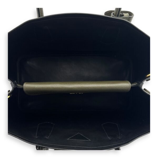 Double Top Handle Bag Green in Saffiano Leather, Gold hardware - Image 6