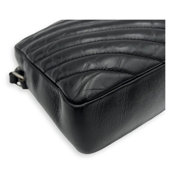 Lou Crossbody Bag Black in Calfskin, Silver hardware - Image 9
