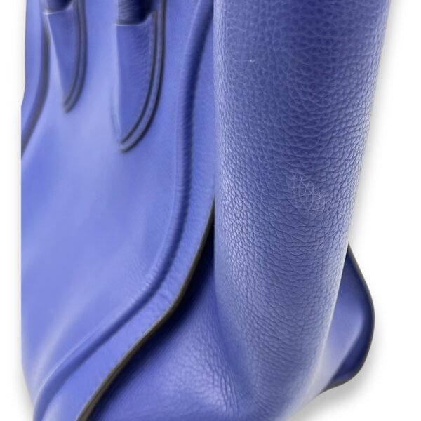 Luggage Top Handle Bag Mini Blue in Calfskin, Gold hardware - Image 9
