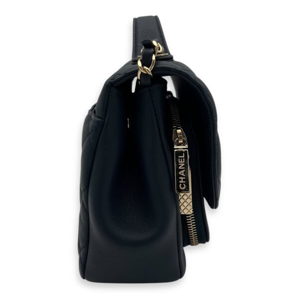Business Affinity Top Handle Bag Blue in Caviar Leather, Light Gold hardware - Image 3