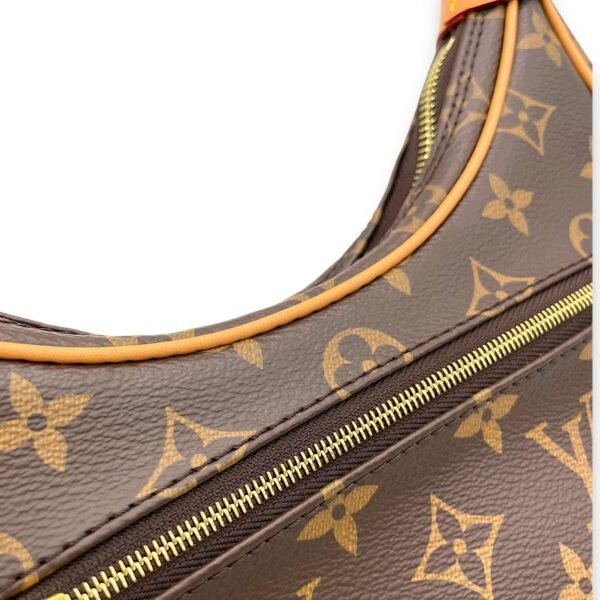 Loop Brown Shoulder Bag in Monogram Coated Canvas, Gold hardware - Image 6