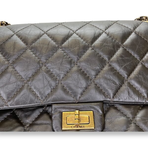 2.55 Brown Shoulder Bag in Calfskin, Gold hardware - Image 7