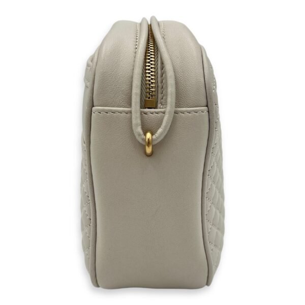 Camera Crossbody Bag White in Lambskin, Gold hardware - Image 3
