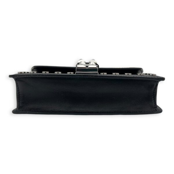 Studs Clutch Black in Calfskin, Silver hardware - Image 5