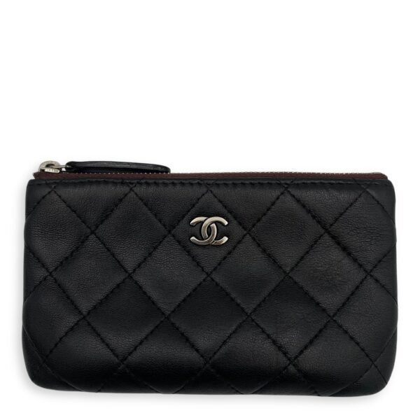 Classic Mini Pouch in Lambskin, Silver Hardware