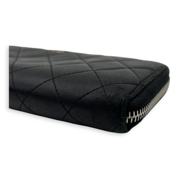 CC Long Black Wallet in Lambskin, Silver hardware - Image 11