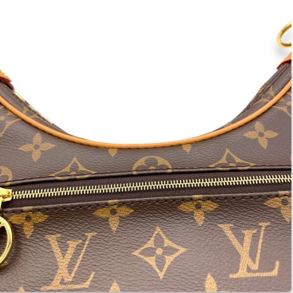 Loop Brown Shoulder Bag in Monogram Coated Canvas, Gold hardware - Image 7