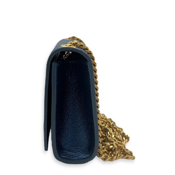 Kate Mini Blue Crossbody Bag in Calfskin, Gold hardware - Image 3