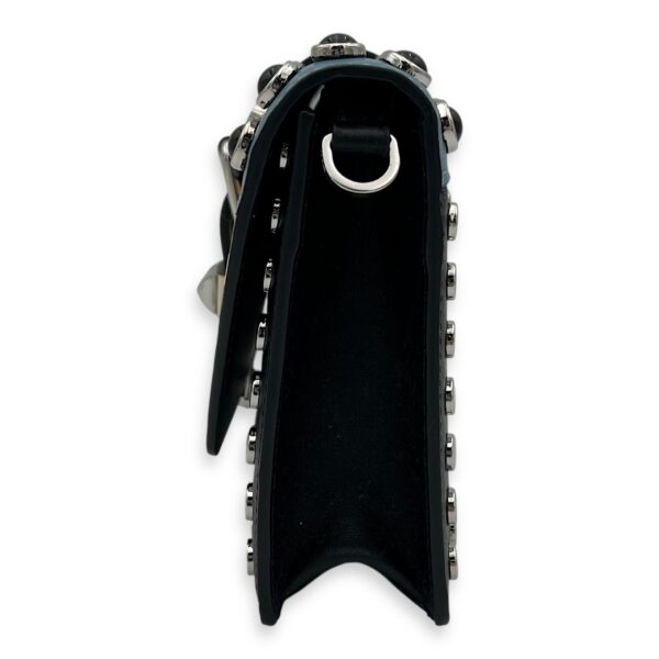 Studs Clutch Black in Calfskin, Silver hardware - Image 4