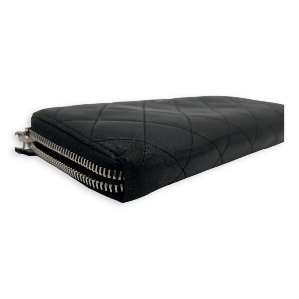 CC Long Black Wallet in Lambskin, Silver hardware - Image 10