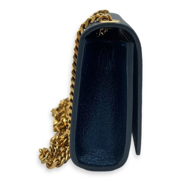 Kate Mini Blue Crossbody Bag in Calfskin, Gold hardware - Image 4