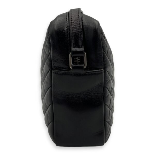 Lou Crossbody Bag Black in Calfskin, Silver hardware - Image 4