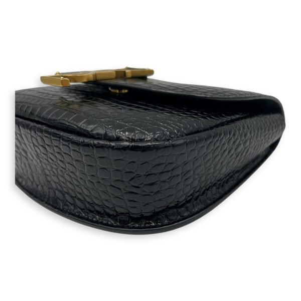 Kaia Crossbody Bag Black in Python Embossed Calfskin, Gold hardware - Image 10