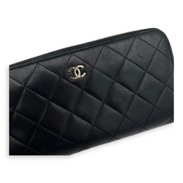 CC Long Black Wallet in Lambskin, Silver hardware - Image 9