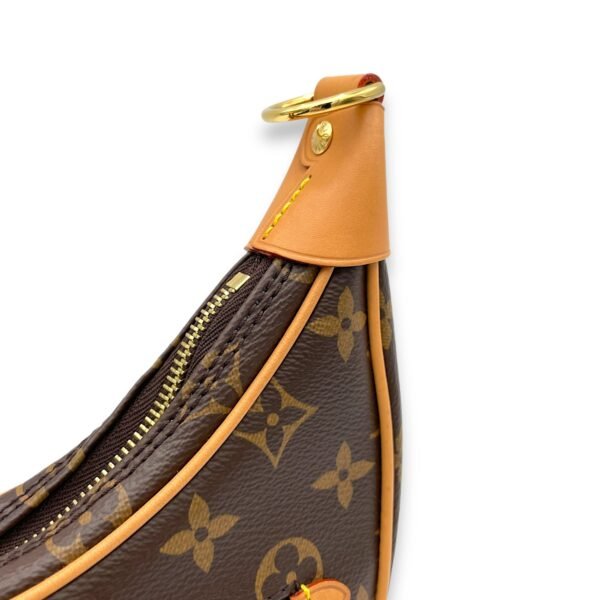 Loop Brown Shoulder Bag in Monogram Coated Canvas, Gold hardware - Image 9