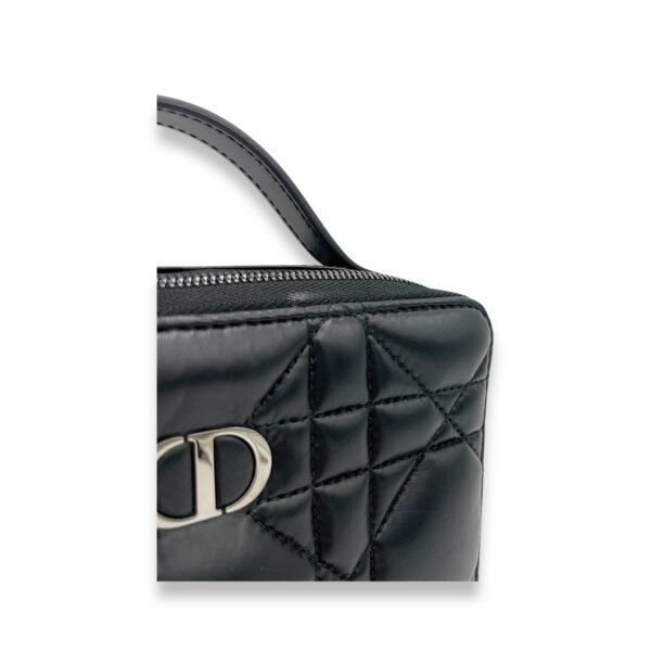 Caro Box  Crossbody Bag Black in Lambskin, Silver - Image 9