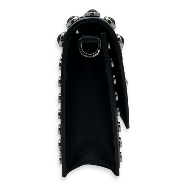 Studs Clutch Black in Calfskin, Silver hardware - Image 3