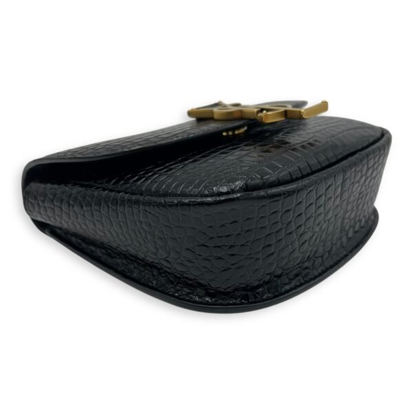 Kaia Crossbody Bag Black in Python Embossed Calfskin, Gold hardware - Image 9
