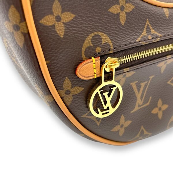 Loop Brown Shoulder Bag in Monogram Coated Canvas, Gold hardware - Image 10