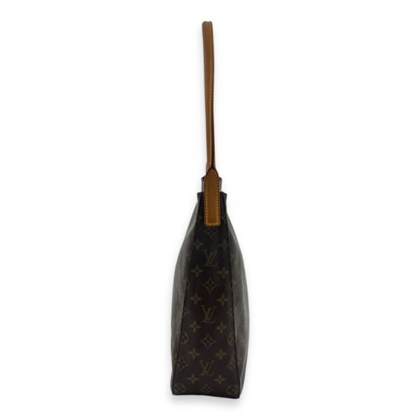 Looping GM Brown Shoulder Bag in Monogram Coated Canvas, Gold hardware - Image 4