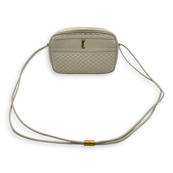Camera Crossbody Bag White in Lambskin, Gold hardware - Image 14