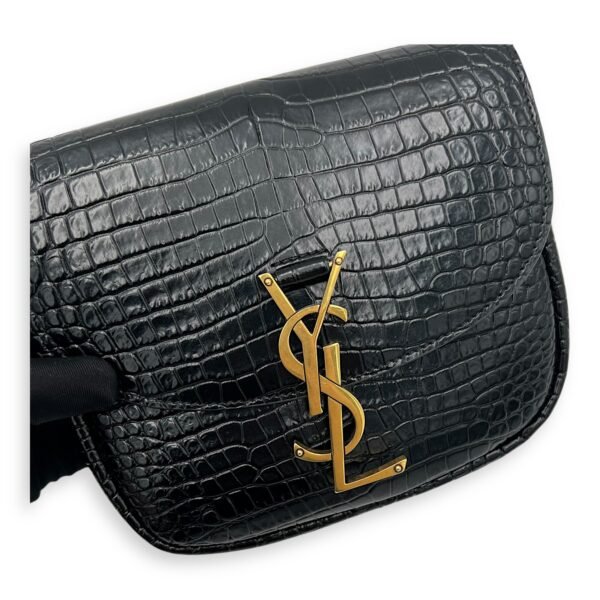 Kaia Crossbody Bag Black in Python Embossed Calfskin, Gold hardware - Image 8