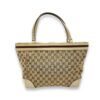 Mayfair Medium Brown Top Handle Bag in Canvas, Gold hardware - Image 2