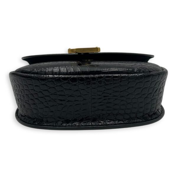 Kaia Crossbody Bag Black in Python Embossed Calfskin, Gold hardware - Image 5