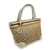 Mayfair Medium Brown Top Handle Bag in Canvas, Gold hardware - Image 3