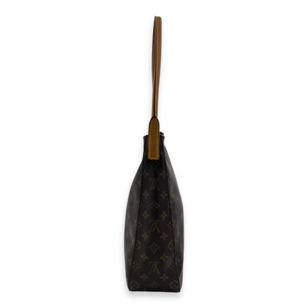 Looping GM Brown Shoulder Bag in Monogram Coated Canvas, Gold hardware - Image 3
