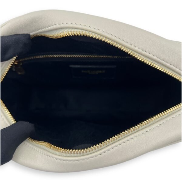 Camera Crossbody Bag White in Lambskin, Gold hardware - Image 6