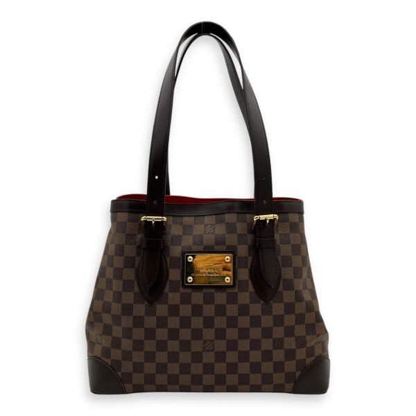 Hampstead Shoulder Bag Damier Ebene in Coated Canvas, Gold hardware